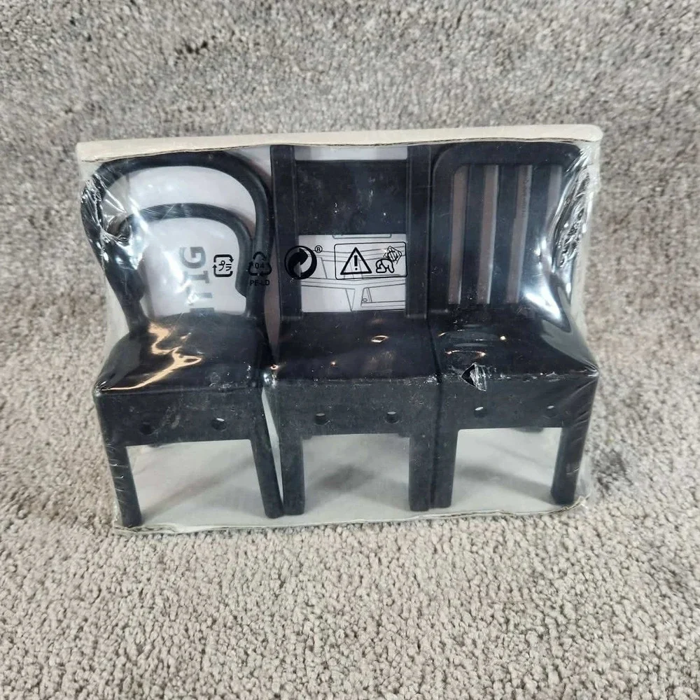 IKEA Fjantig Hook Set of 3 Chairs Black Wall Mounted Hangers